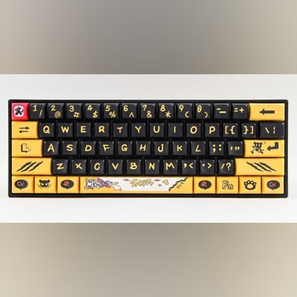 Other - Black and Yellow XVX M61 Tiger Gaming Keyboard Graffiti Style